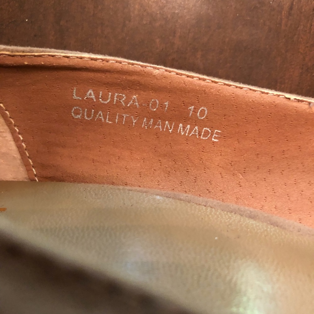 TAN Shiekh Laura Felt 5" Stiletto Heels Size 10M - Picture 7 of 7